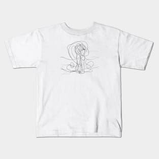 Abstract Lesbian Couple Line Art Kids T-Shirt